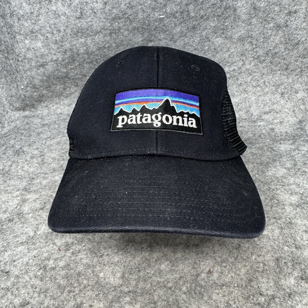 Patagonia Logo Snapback‎ Netpro Trucker Hat Black Adjustable Mesh Cap Outdoors